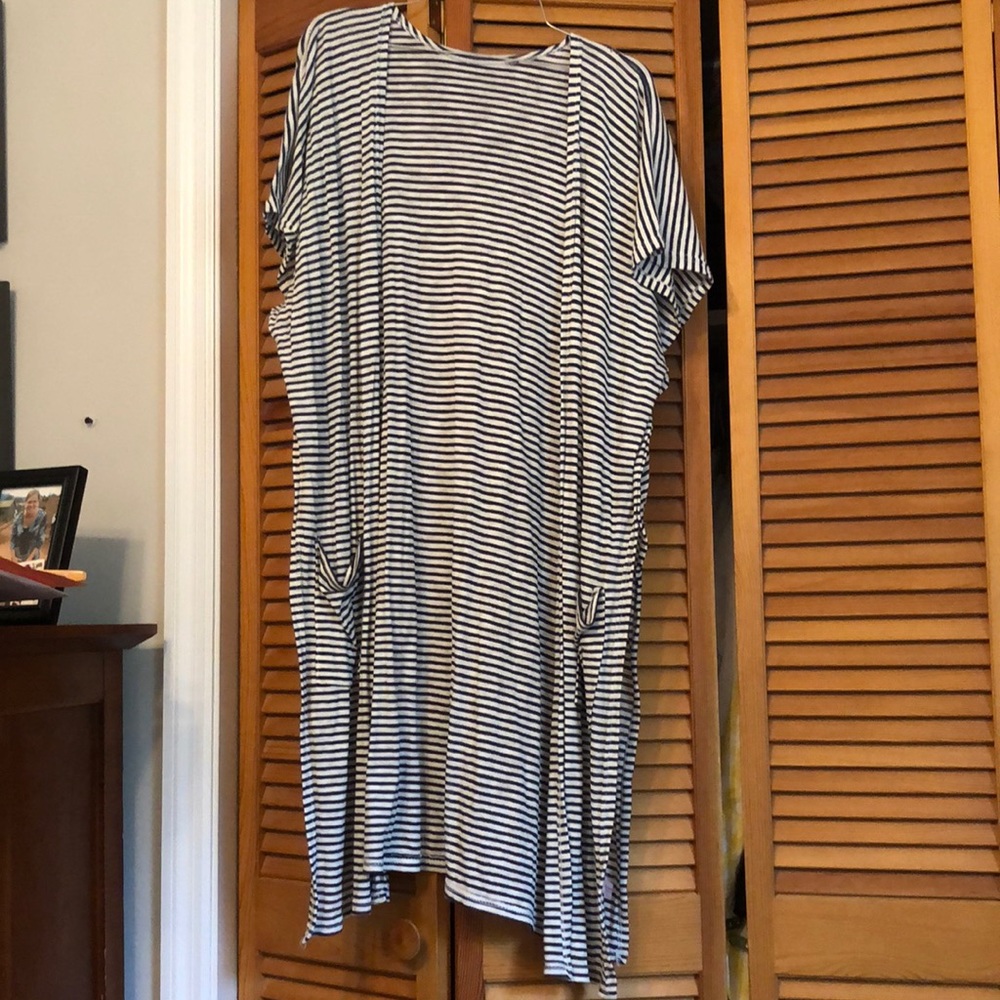 Striped lightweight sweater/cover